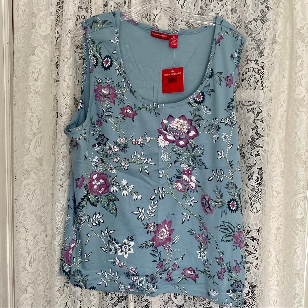 COPY - Gloria Vanderbilt Indigo Tank with Sequins…
